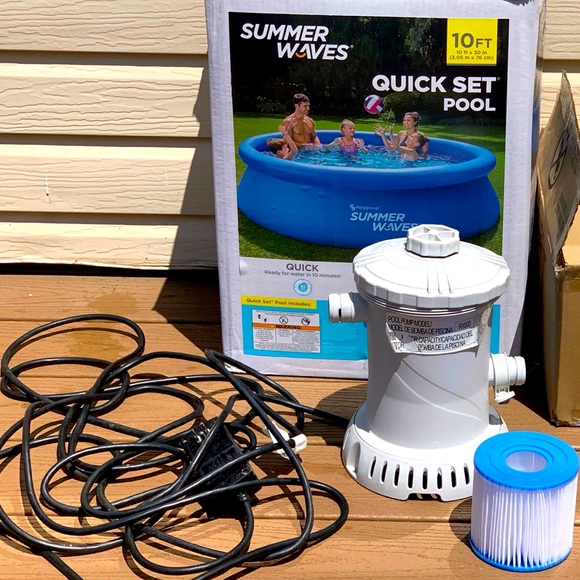 SUMMER WAVES POLYGROUP QUICK SET 10’ POOL FILTER PUMP & PAPER INSERT FILTER ONLY - Picture 1 of 4